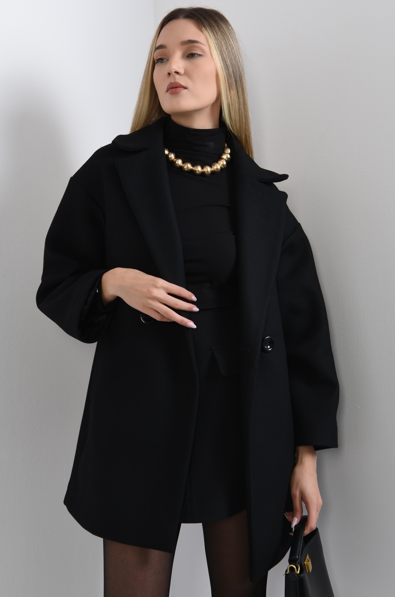 7 - JACHETA CASUAL NEAGRA DIN LANA