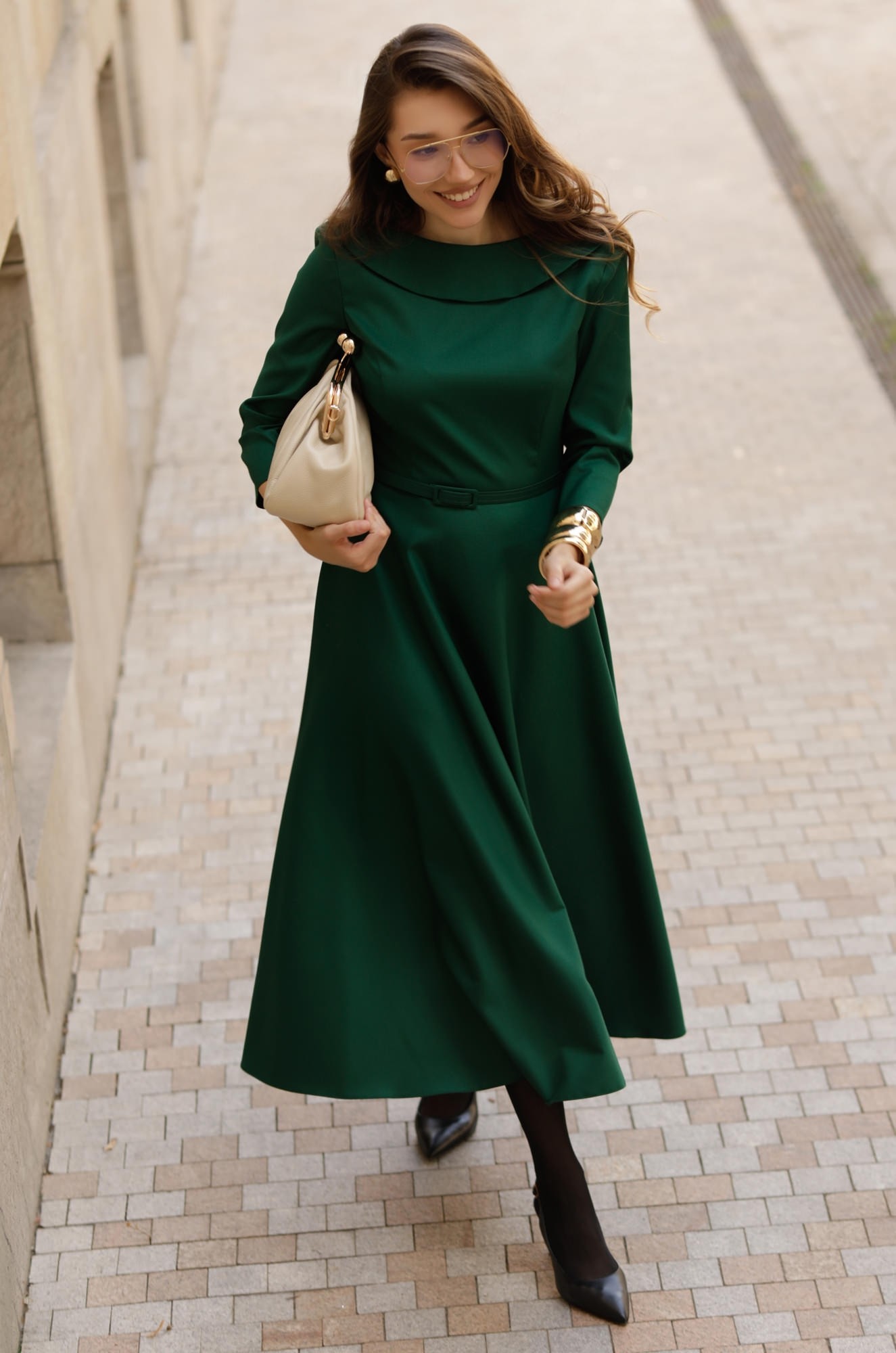 1 - ROCHIE CASUAL VERDE CU CROI EVAZAT