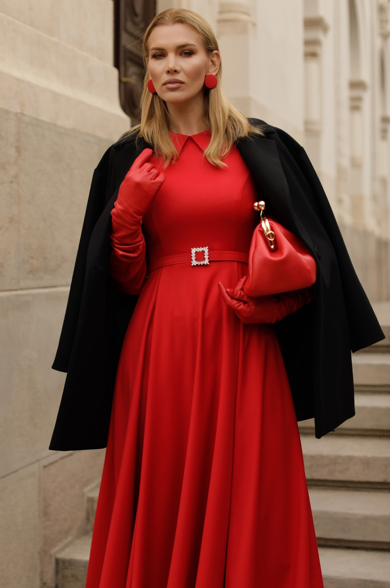 5 - ROCHIE ROSIE MIDI CU CROI EVAZAT