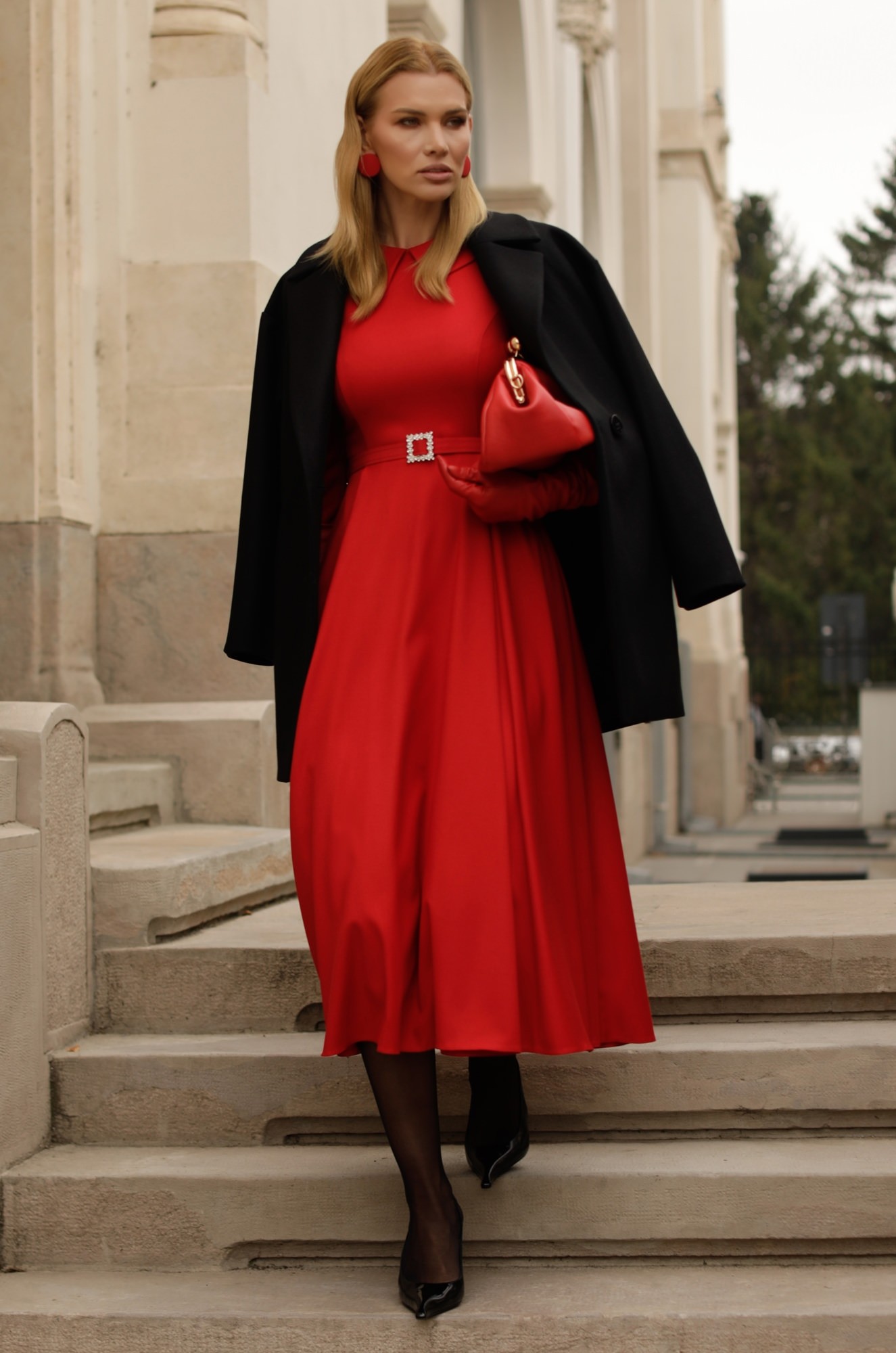4 - ROCHIE ROSIE MIDI CU CROI EVAZAT