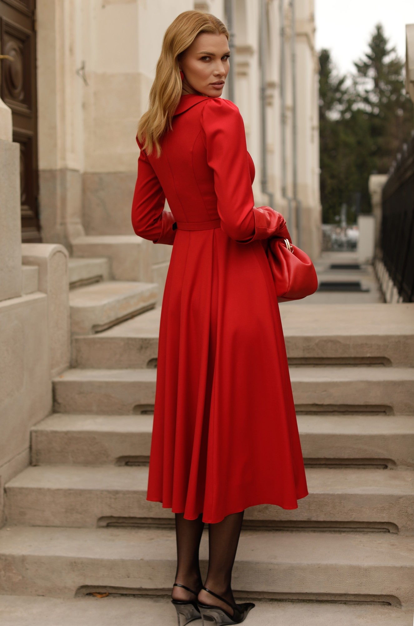 2 - ROCHIE ROSIE MIDI CU CROI EVAZAT