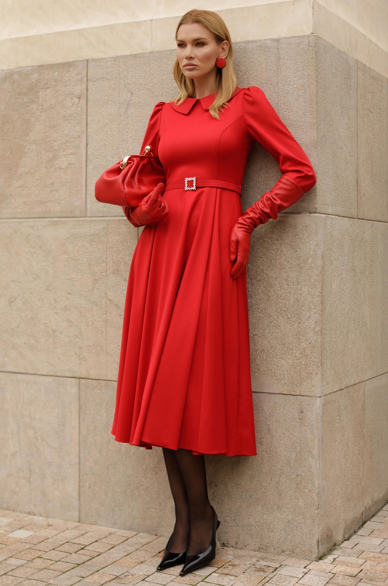 7 - ROCHIE ROSIE MIDI CU CROI EVAZAT
