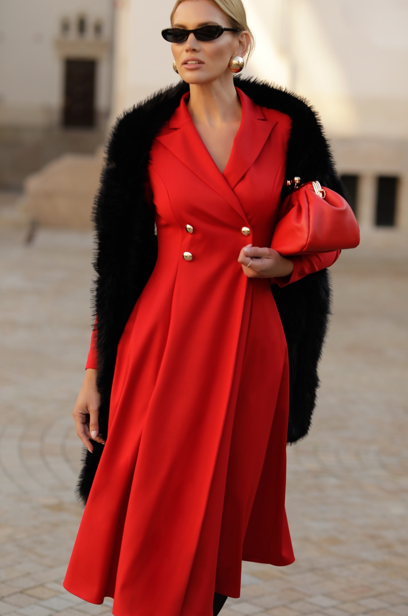 7 - ROCHIE MIDI ROSIE CU CROI EVAZAT