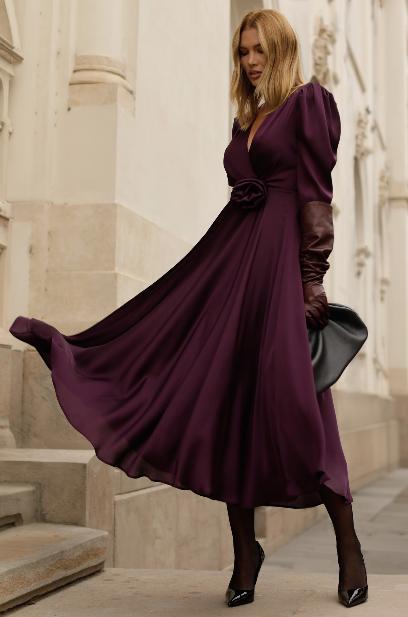 0 - ROCHIE CASUAL MAUVE CU TALIE CAMBRATA