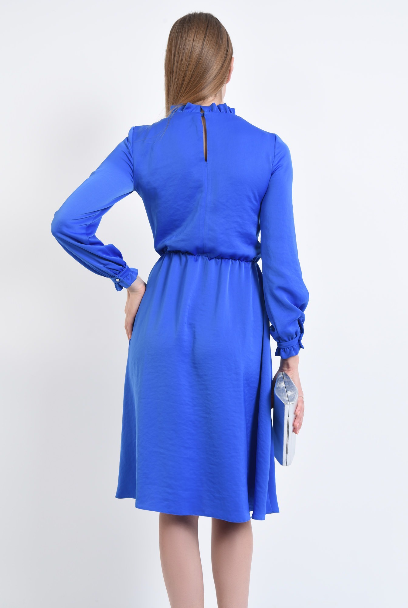 1 - rochie eleganta, evazata, midi, albastru, rochii online