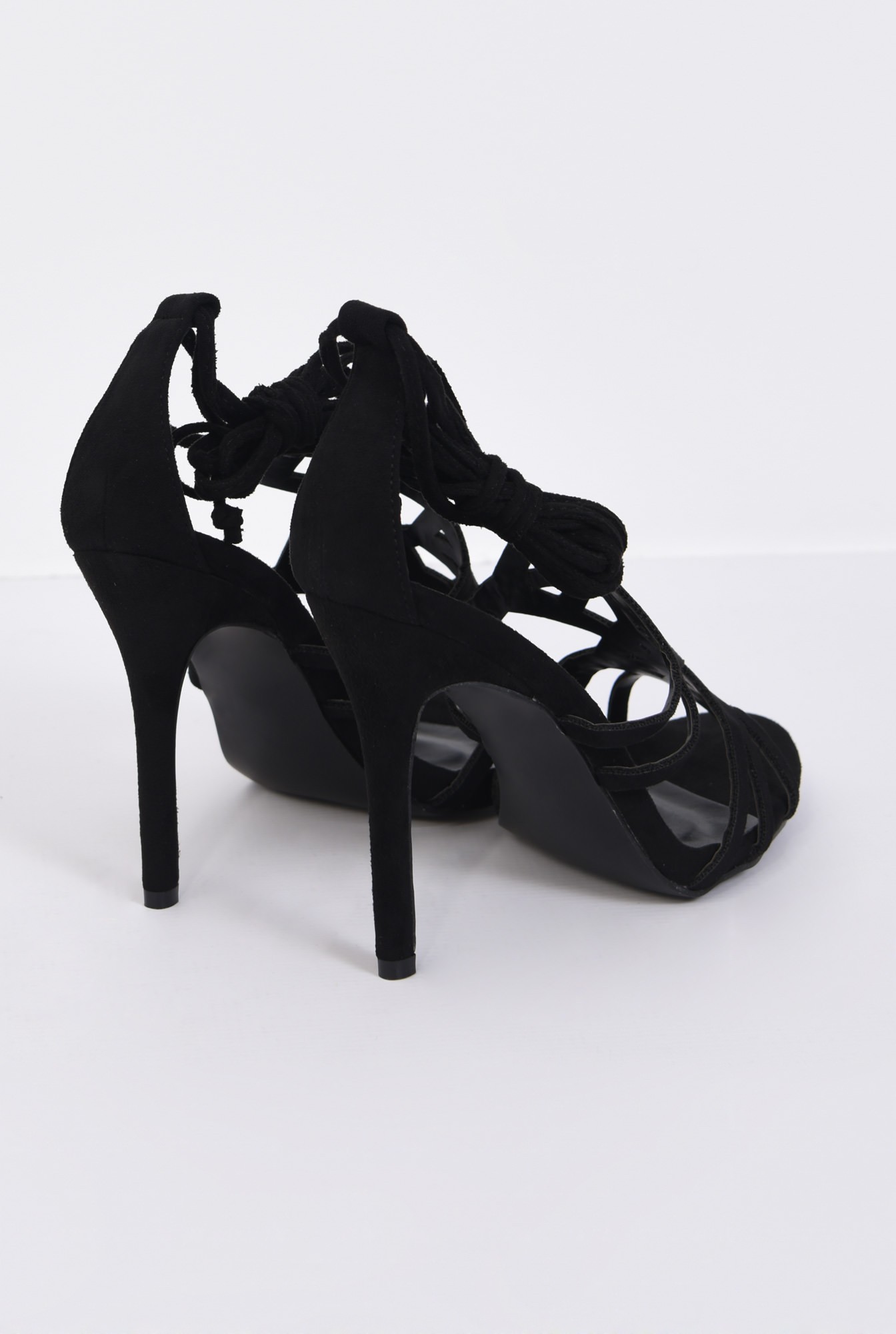 2 - sandale elegante, negru, stiletto