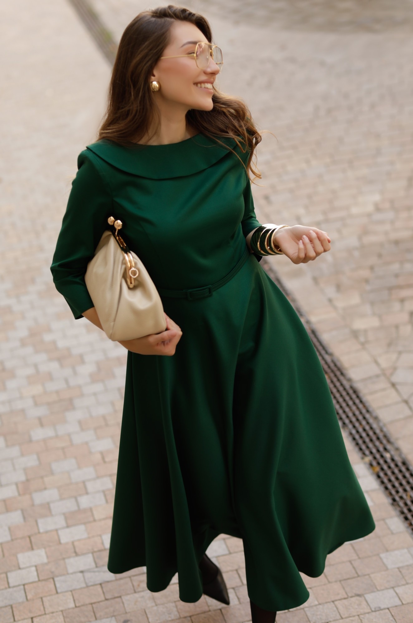 ROCHIE CASUAL VERDE CU CROI EVAZAT