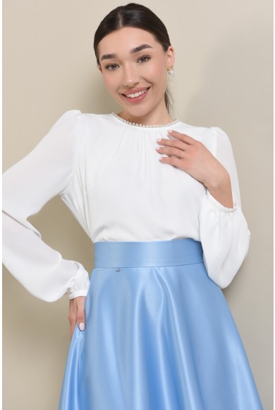 BLUZA CASUAL ALBA CU CROI LEJER