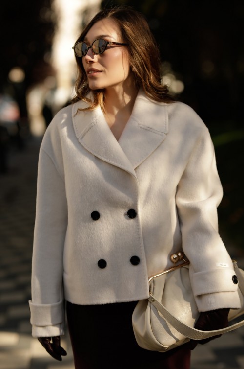 JACHETA IVORY SCURTA DIN LANA SI CASMIR