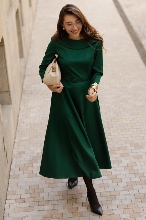 ROCHIE CASUAL VERDE CU CROI EVAZAT