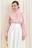 6 - BLUZA ELEGANTA ROZ CU CROI LEJER