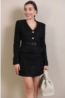 6 - FUSTA SCURTA NEAGRA CAMBRATA