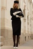 2 - FUSTA CASUAL NEAGRA CU DUBLURA DIN VISCOZA