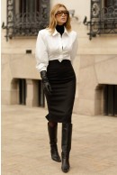 1 - FUSTA CASUAL NEAGRA CU DUBLURA DIN VISCOZA