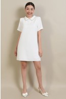 8 - ROCHIE CASUAL ALBA CU PERLE LA GULER