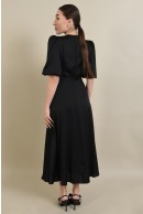 3 - ROCHIE MIDI NEAGRA CU MANECA BUFANTA