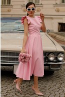 6 - ROCHIE CASUAL ROZ CU PERLE LA DECOLTEU