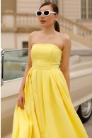 4 - ROCHIE ELEGANTA GALBENA TIP CORSET