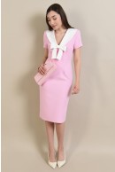 7 - ROCHIE MIDI ROZ CU REVERE ALBE