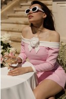 2 - ROCHIE ELEGANTA ROZ CU BROSA FLOARE