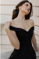 2 - ROCHIE ELEGANTA DIN BUMBAC CU DECOLTEU AMPLU