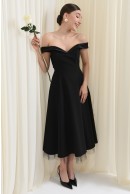 7 - ROCHIE ELEGANTA DIN BUMBAC CU DECOLTEU AMPLU
