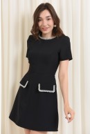3 - ROCHIE NEAGRA SCURTA CU BUZUNARE CLAPA