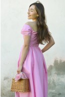 3 - ROCHIE ROZ DIN BUMBAC CU DUBLURA DE VISCOZA