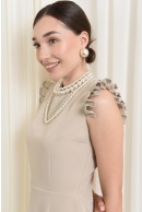 6 - ROCHIE CASUAL CREM CU DECOLTEU ROTUND