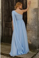3 - ROCHIE BLEU ELEGANTA CU MANECA TIP CAPA