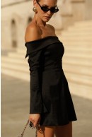 4 - ROCHIE NEAGRA ELEGANTA CU MANECA LUNGA 
