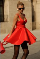 4 - ROCHIE ROSIE ELEGANTA CU DECOLTEU INIMA