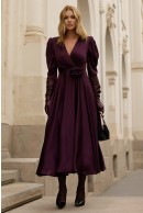 8 - ROCHIE CASUAL MAUVE CU TALIE CAMBRATA
