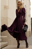 5 - ROCHIE CASUAL MAUVE CU TALIE CAMBRATA