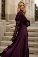 4 - ROCHIE CASUAL MAUVE CU TALIE CAMBRATA