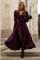 2 - ROCHIE CASUAL MAUVE CU TALIE CAMBRATA