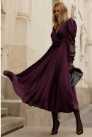 1 - ROCHIE CASUAL MAUVE CU TALIE CAMBRATA